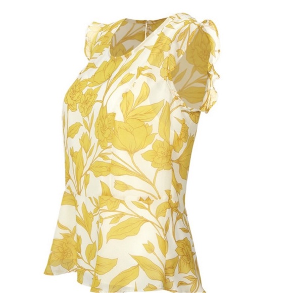 Cabi Sunrise Floral Flutter Blouse XS - Picture 4 of 9